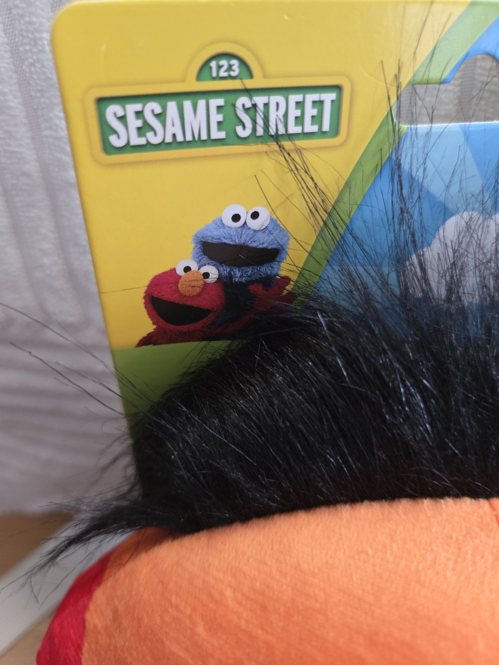 Pet Toy-Sesame Street Ernie Plush - Orange with Red Nose and Multicolor Stripes - Picture 2 of 7